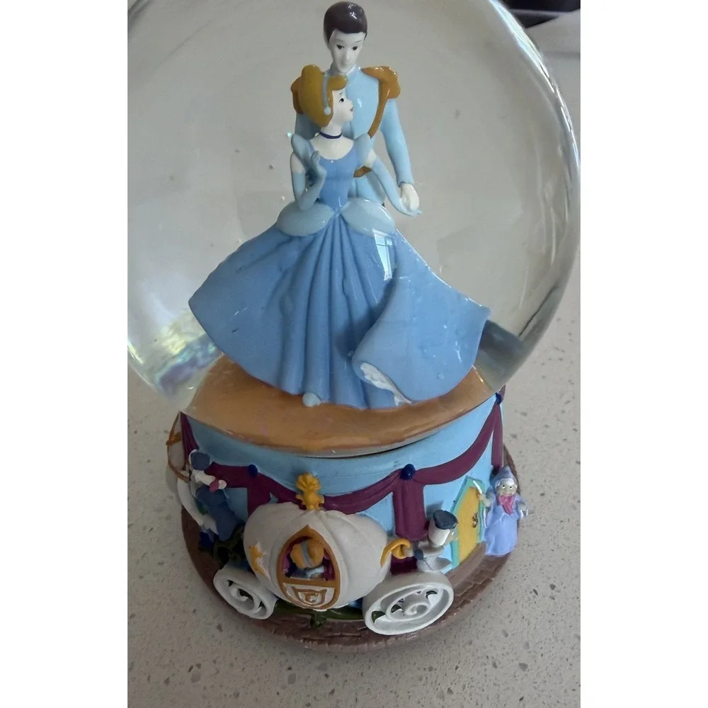 Disney Cinderella Prince Charming Musical Snow Globe Enesco I Love You Truly
